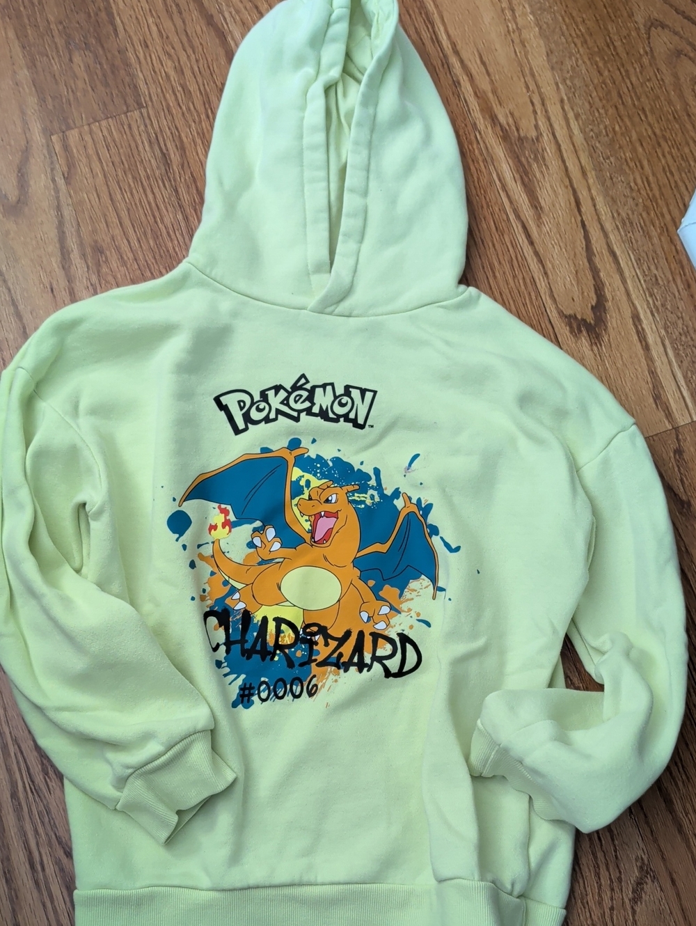 Kids Charizard Graphic One-Piece Hoodie - Light Yellow